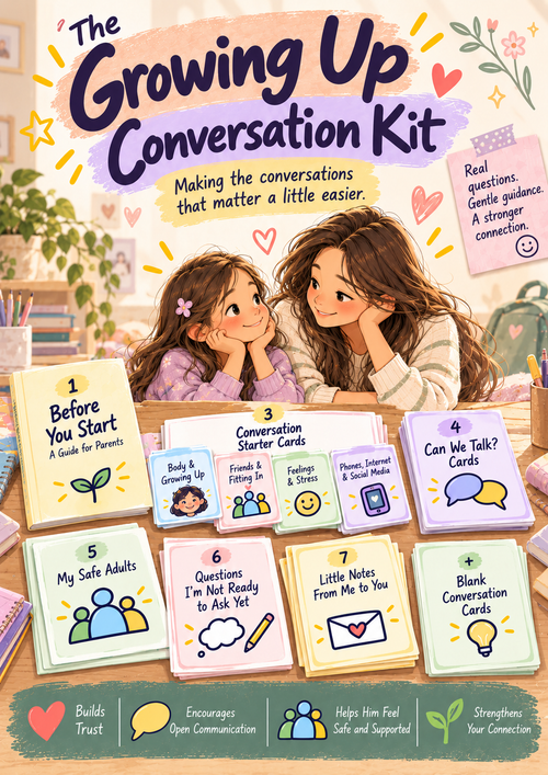 The Can We Talk? Kit (for Girls) — 80 Conversation Cards for Growing Up